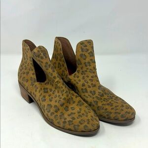 Coconuts by Matisse Pronto Leather Leopard Ankle Booties Size 7.5